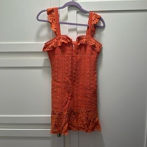 Free People Orange Crochet Mini Dress